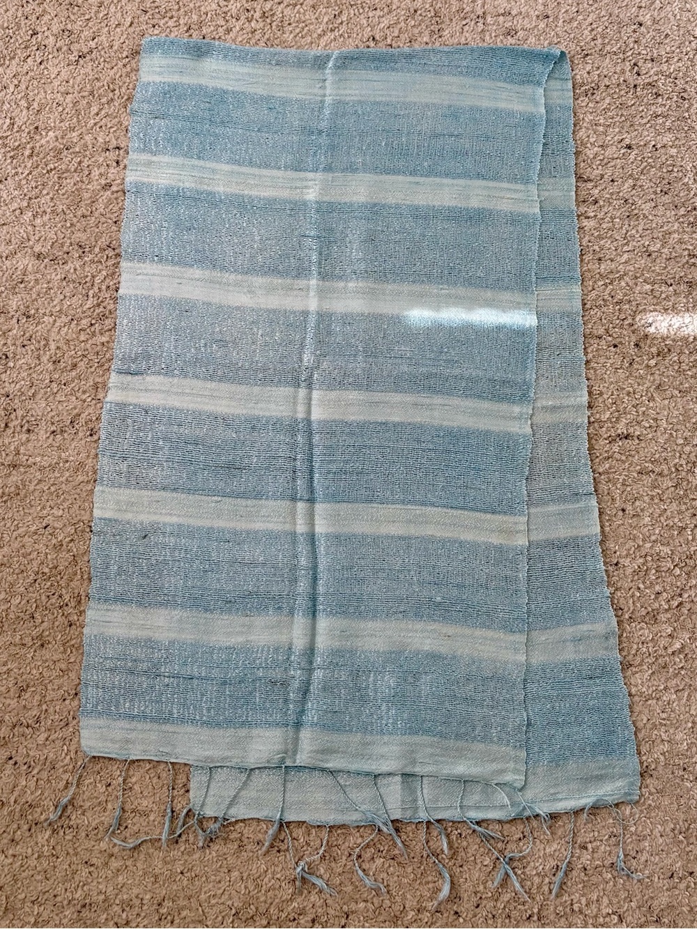 Blue Fringed Scarf